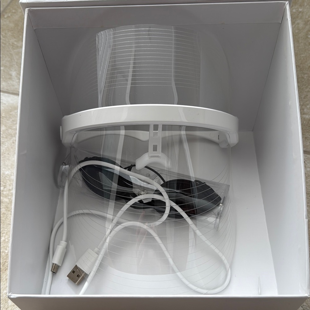 Solaris White LED Face Shield with USB Cable